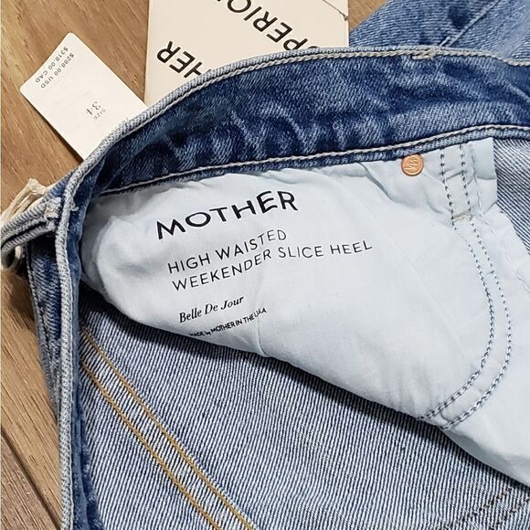 Mother The Weekender Heel High Waisted Flare Jeans In Belle De Jour Size 34 NWT - Picture 12 of 15